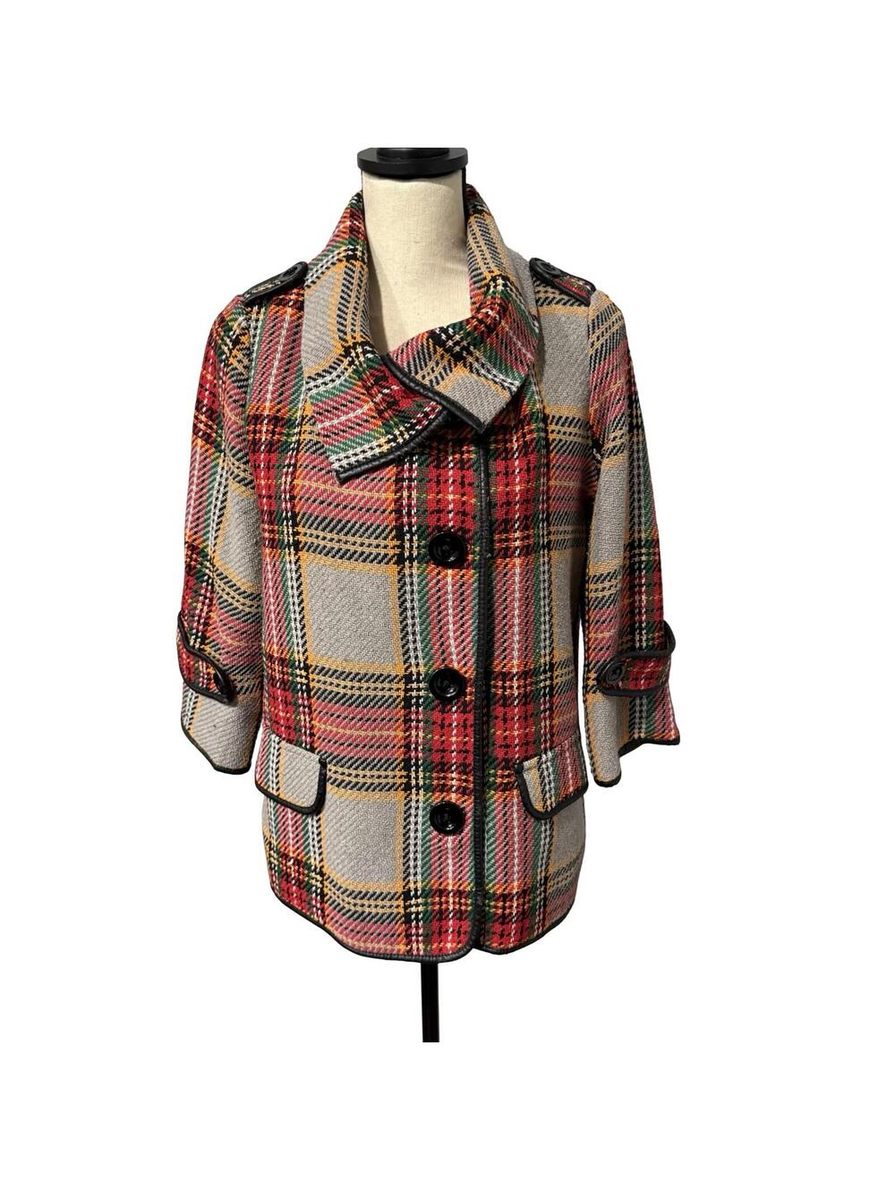 For Cynthia 100% Wool Multi-Color Jacket Size S